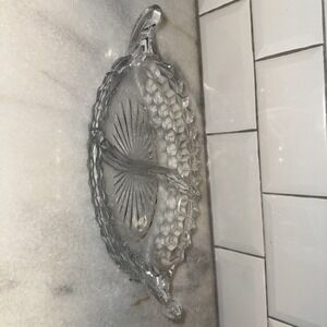 Vintage Fostoria American Clear 2056 Two-Part Divided Relish Boat Dish 12"‎